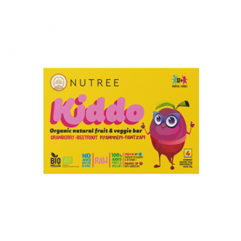 Kiddo Βιολογικό Παιδικό Snack με Κράνμπερι & Παντζάρι (12+) – Nutree – 4x30g